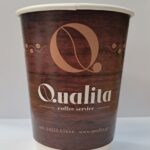 Ποτήρι χαρτ. "Qualita Wood" 14-16oz WIDE (25άδα) (κιβ20x25)